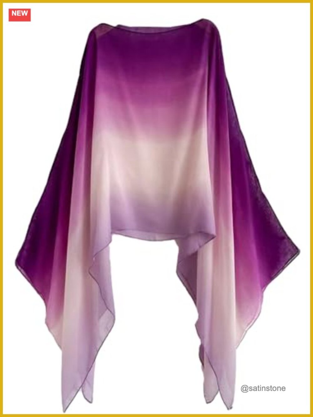 Sheer Gradient Shawl Wrap for Evening Dresses Chiffon Cape Lightweight Soft